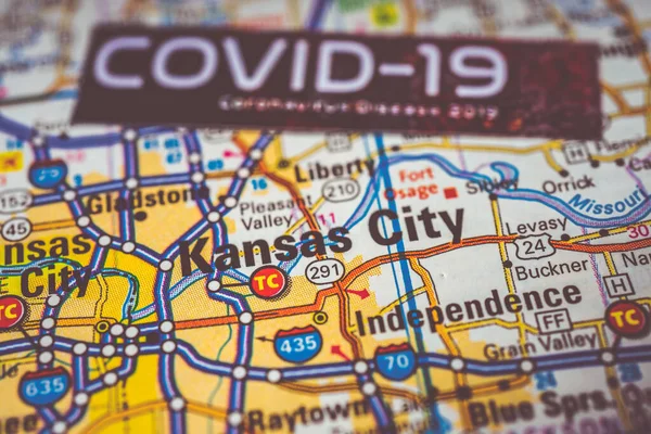 Kansas City Coronavirus Covid Quarantine Background — Stock Photo, Image