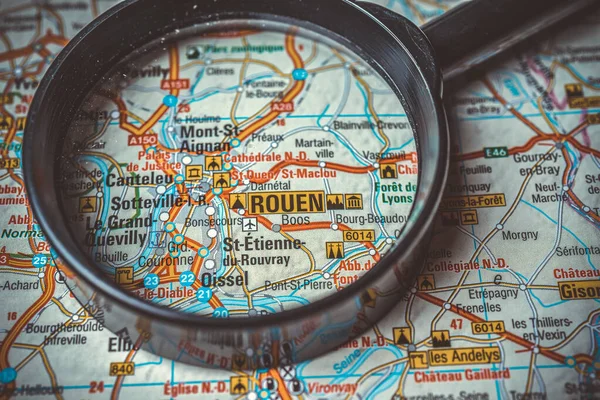 Rouen Mapa Europa Fondo — Foto de Stock