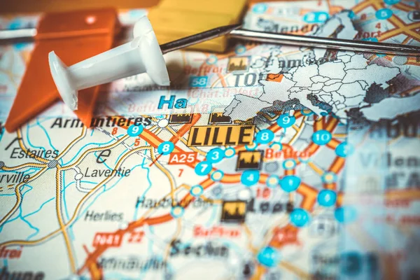 Lille Mapa Europa Fondo — Foto de Stock