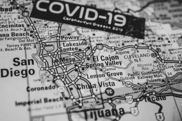 San Diego Coronavirus Covid Quarentena Fundo — Fotografia de Stock