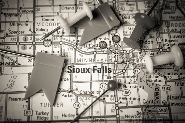 Sioux Falls Mapie Usa — Zdjęcie stockowe