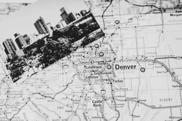 Denver Usa Mapa Viaje Fondo —  Fotos de Stock