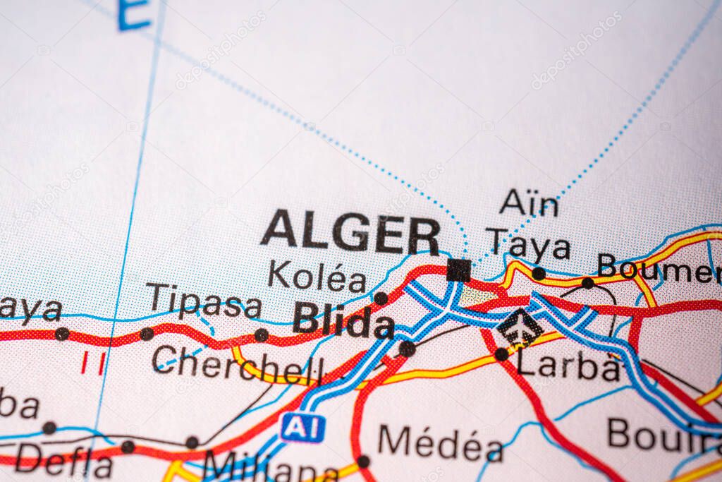 Alger on the map  background