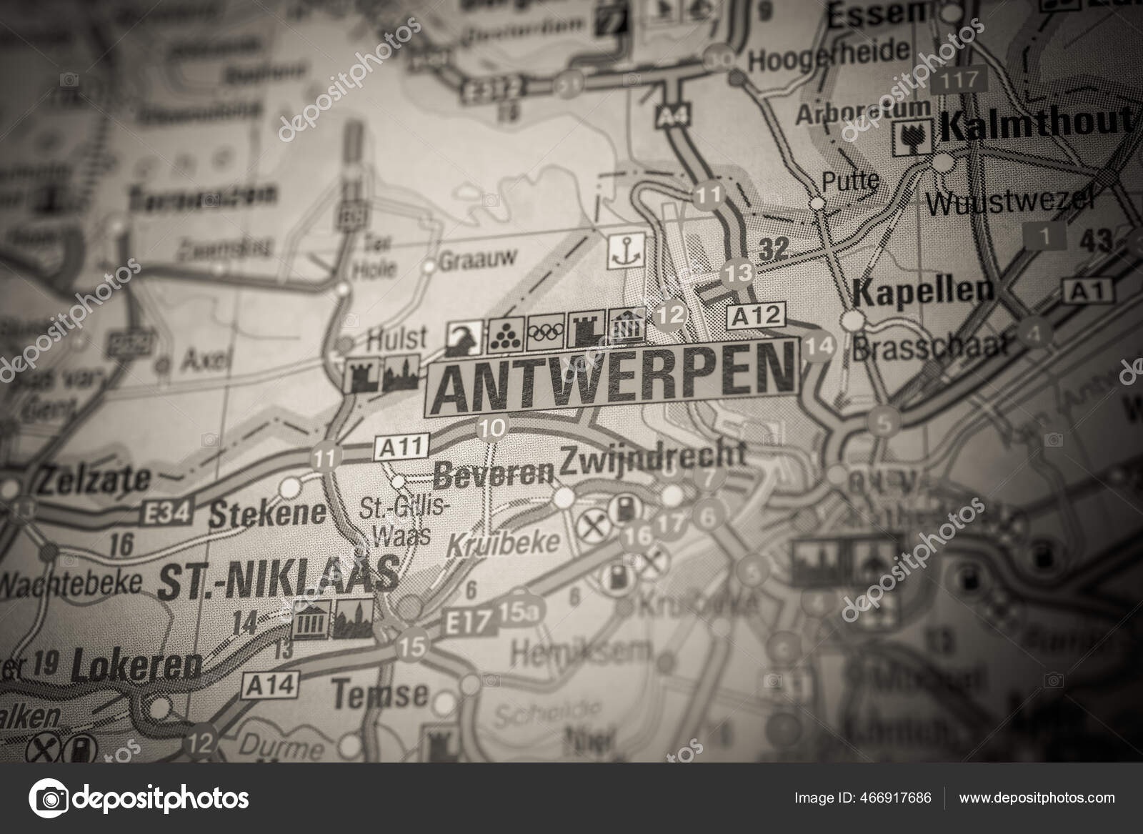 Antwerpen Europe Map Stock Photo by ©aallm 466917686