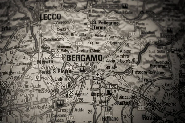 Bergamo Europe Map — Stock Photo, Image