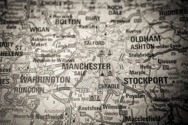 Manchester Mapa Europa — Fotografia de Stock