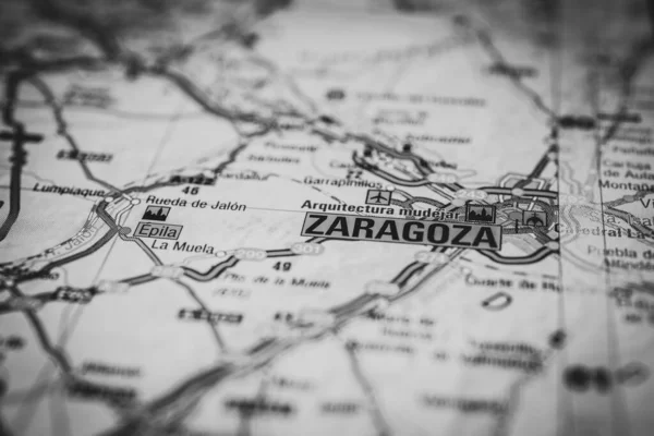 Zaragoza Europe Map — Stock Photo, Image