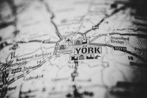 York Inglaterra Mapa Europa — Fotografia de Stock