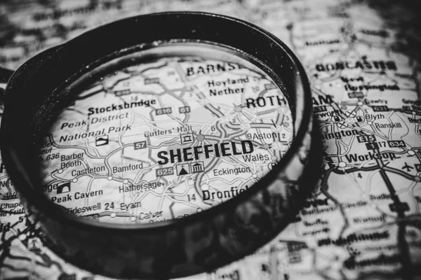 Sheffield Mapa Europa — Fotografia de Stock