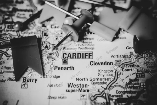 Cardiff Inglaterra Mapa Europa — Foto de Stock