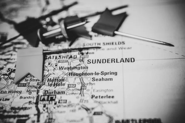 Sunderland Mapa Europa — Foto de Stock