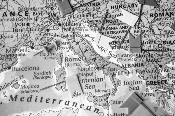 Olaszország Európa Térképen — Stock Fotó