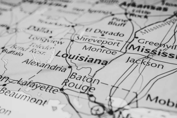 Louisiana Estado Mapa Estados Unidos América — Fotografia de Stock