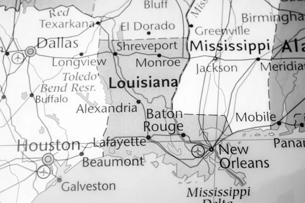 Louisiana Estado Mapa Estados Unidos América — Fotografia de Stock