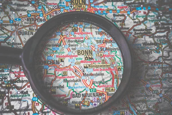 Bonn Európa Térképen — Stock Fotó