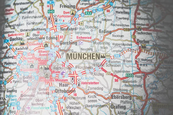 Munchen Europe Map — Stock Photo, Image