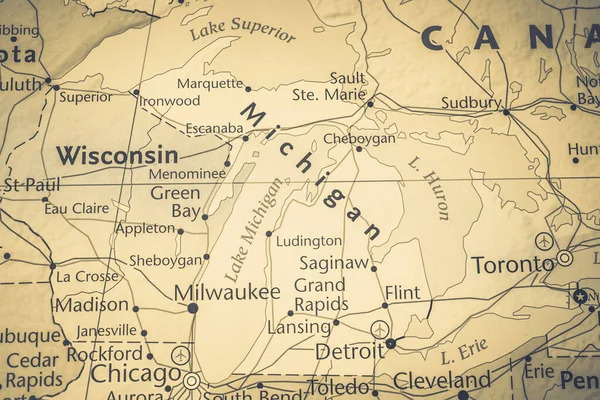 Michigan Estado Mapa — Foto de Stock