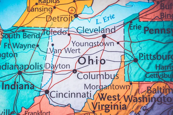 Ohio Estado Mapa —  Fotos de Stock