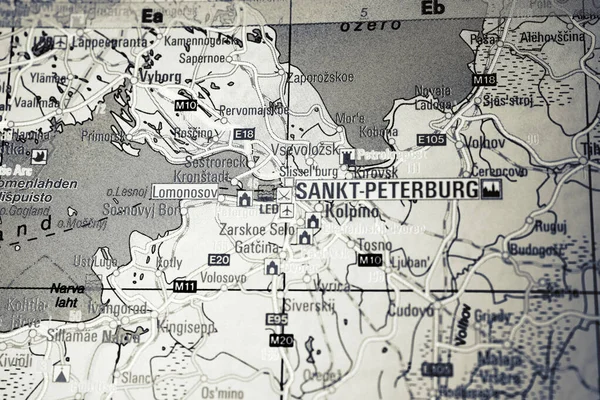Saint Petersburg Avrupa Haritasında — Stok fotoğraf