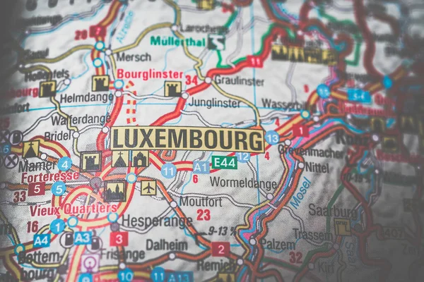 Luxemburgo Mapa Europa —  Fotos de Stock