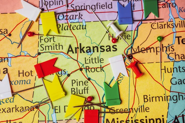 Arkansas Mapa Estados Unidos — Foto de Stock