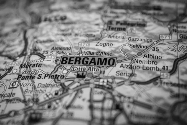 Bergamo Europe Map — Stock Photo, Image