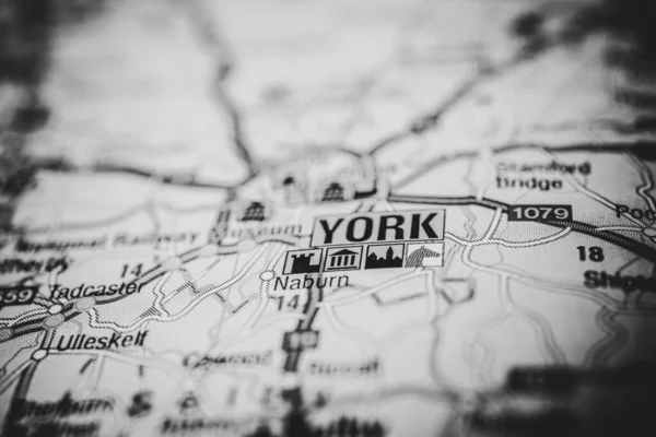 York Inglaterra Mapa Europa — Fotografia de Stock