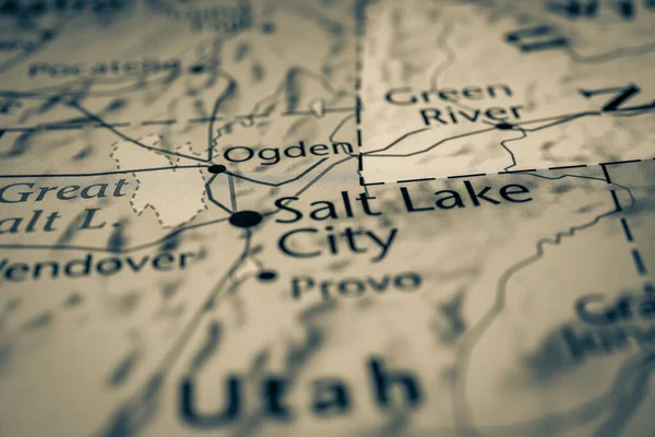 Salt Lake City Mapa Estados Unidos — Foto de Stock