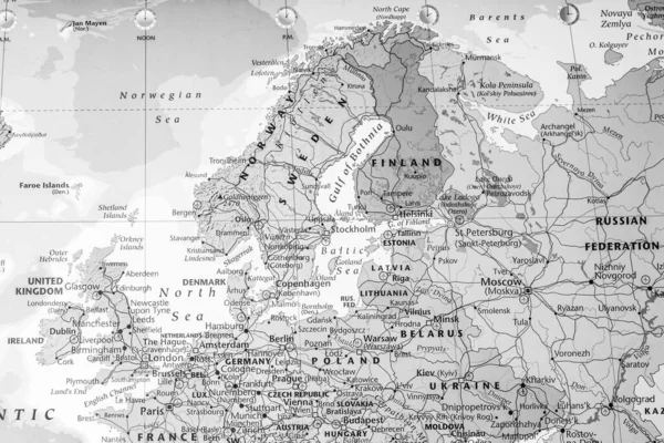Hohe Detaillierte Politische Landkarte Europas — Stockfoto