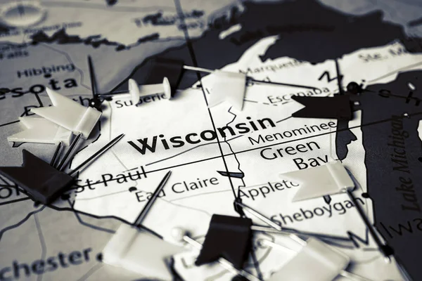Wisconsin Usa Map — 스톡 사진