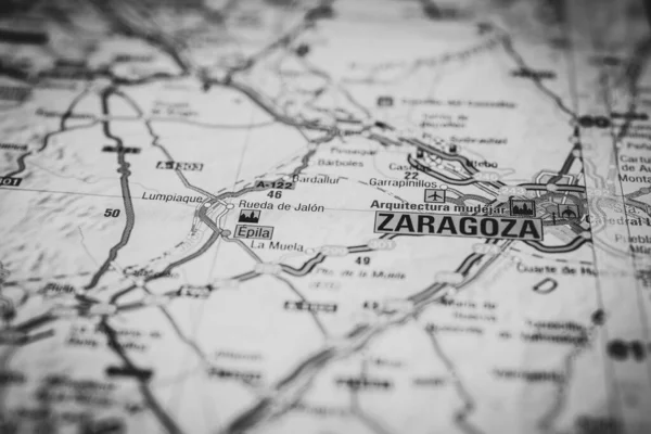 Zaragoza Europe Map — Stock Photo, Image