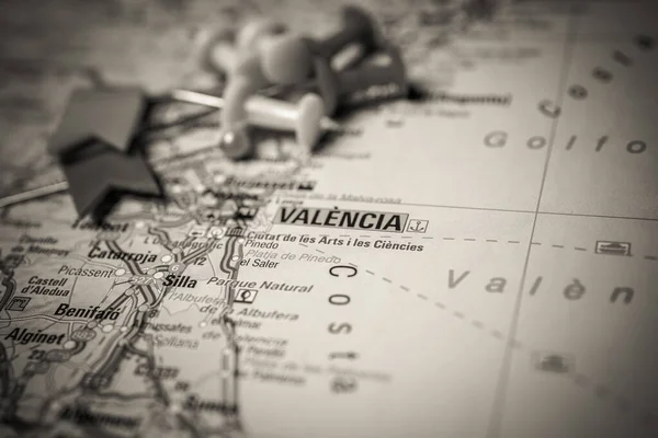 Valencia Mapa Europa —  Fotos de Stock