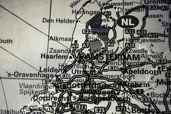 지도에 나오는 암스테르담 — 스톡 사진
