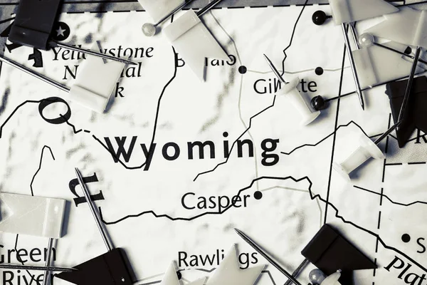 Wyoming Mapa Estados Unidos —  Fotos de Stock