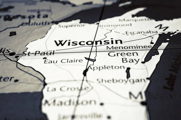 Wisconsin Abd Haritasında — Stok fotoğraf
