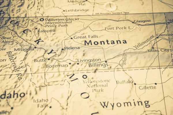 Montana Usa Térképen — Stock Fotó