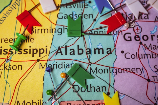 Alabama Mapa Estados Unidos — Foto de Stock