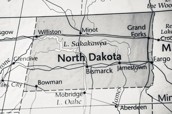 North Dakota Kartan Över Usa — Stockfoto