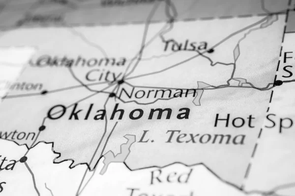 Oklahoma on the map of USA