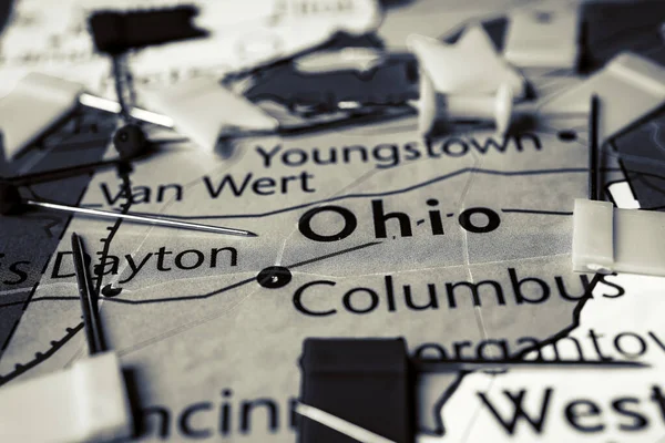 État Ohio Sur Carte Des Usa — Photo
