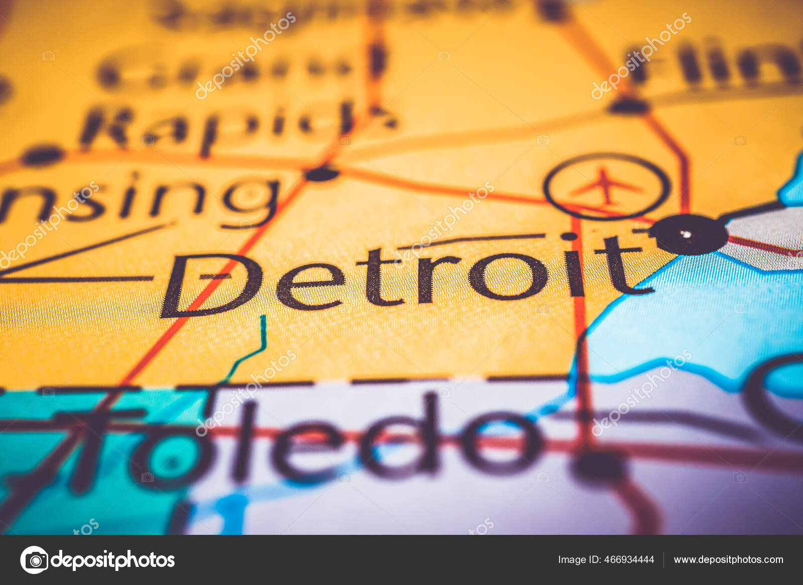 Detroit Usa Map Stock Photo by ©aallm 466934444