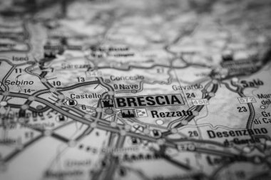 Brescia on the Europe map clipart