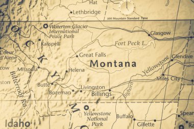 Montana on the USA map clipart