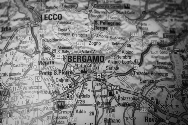 Bergamo Europe Map — Stock Photo, Image