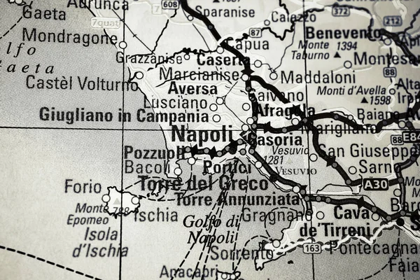 Nápoles Sobre Mapa Europa — Fotografia de Stock