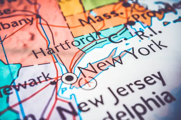 Nueva York Mapa Estados Unidos — Foto de Stock