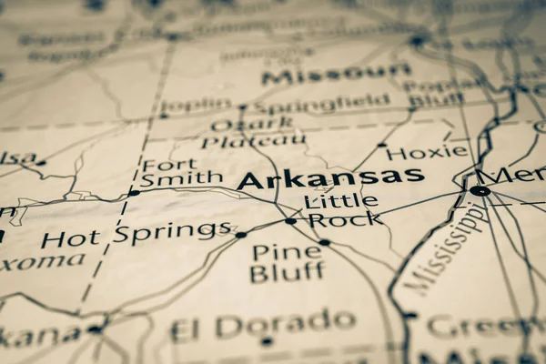 Arkansas Mapa Estados Unidos — Foto de Stock