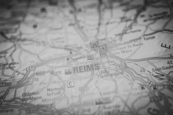 Reims Sulla Mappa Europa — Foto Stock