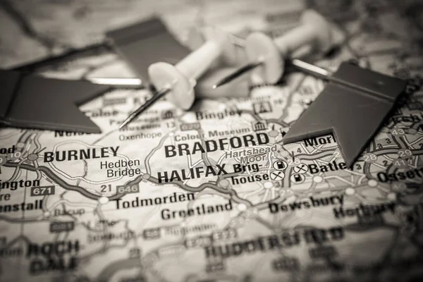Bradford Mapa Europa — Fotografia de Stock