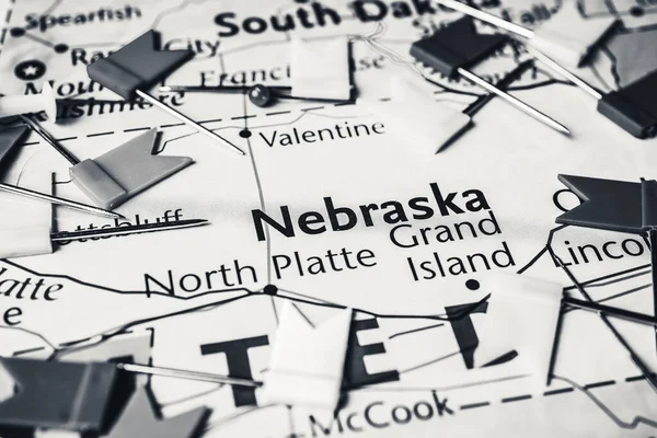 Nebraska Auf Der Karte Der Usa — Stockfoto